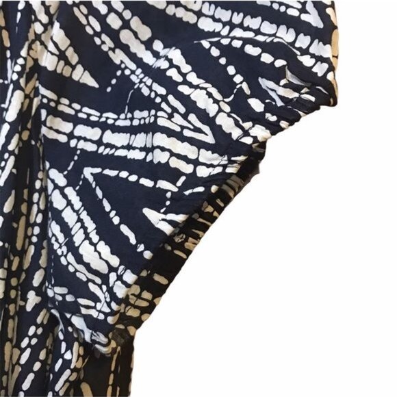 George Women's Blouse Blue White Smock Fit Cap Sleeve Button Up XL - Picture 8 of 8